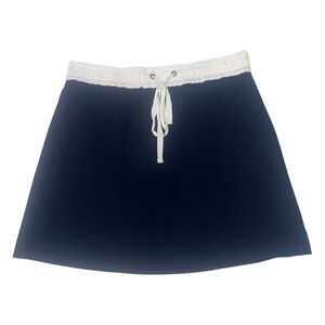 Loft Petites Size MP Active Skirt Comfort Stretch Drawstring Navy Blue White EUC